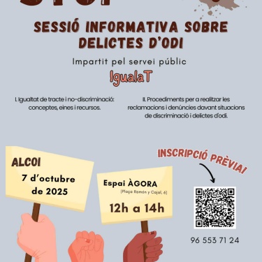 Cartell sessió informativa sobre delictes d'odi