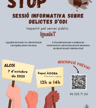 Cartell sessió informativa sobre delictes d'odi