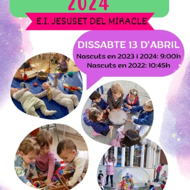 Cartell portes obertes Escola infantil municipal Jesuset del Miracle 2024
