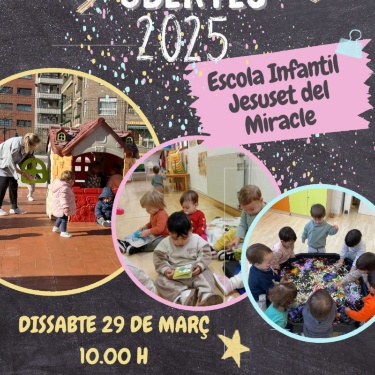 Cartell portes obertes Escola infantil municipal Jesuset del Miracle 2025