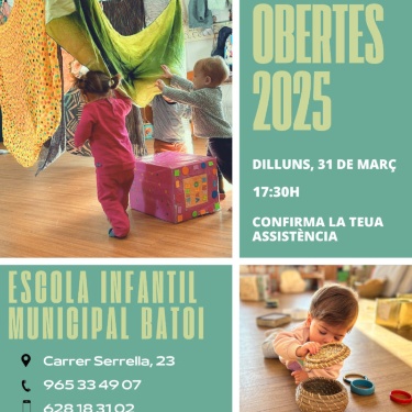 Cartell portes obertes escola infantil Batoi 2025