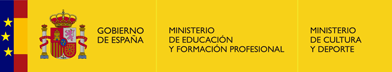 Logo Gobierno de España, Ministerio de Educación y Formación Profesional, Ministerio de Cultura y Deporte