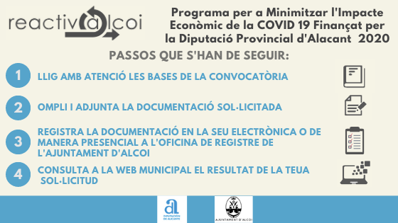 Banner Programa d'Ajudes Extraordinàries Dipu REACTIVA ALCOI 2020 VLC Banner Programa d'Ajudes Extraordinàries Dipu REACTIVA ALCOI 2020 VLC
