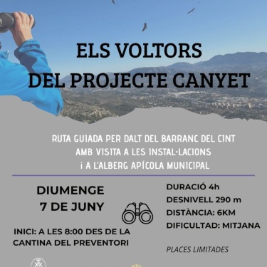 Cartell visita guiada voltors explicació detallada en la notícia
