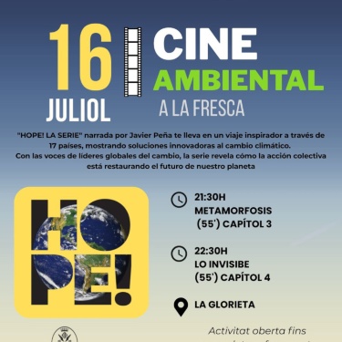 Cartell cine ambiental 16 de juliol explicació detallada en notícia