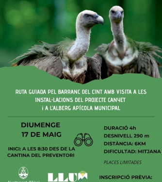 Cartell visita guiada voltors explicació detallada en la noticia
