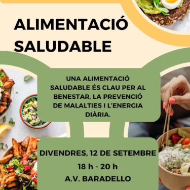 Cartel taller alimentación saludable