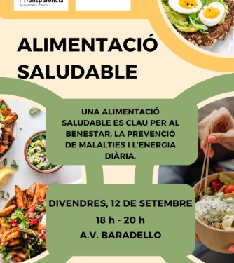 Cartel taller alimentación saludable