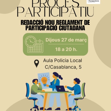 Cartell Procés participatiu del nou Reglament de Participació Ciutadana