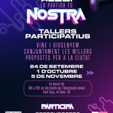 Cartell Tallers Participatius. 24 de setembre, 1 d'octubre, 5 de novembre.