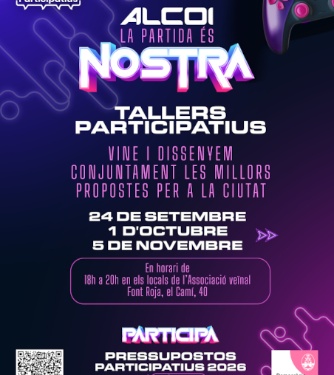 Cartell Tallers Participatius. 24 de setembre, 1 d'octubre, 5 de novembre.