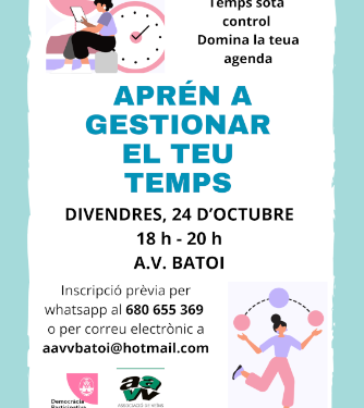 Taller Aprén a gestionar el teu temps 24.10.25