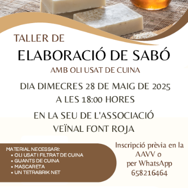 Cartell taller elaboració de sabó