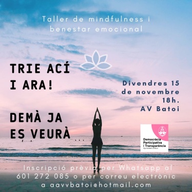 Cartell Taller de mindfulness i benestar emocional