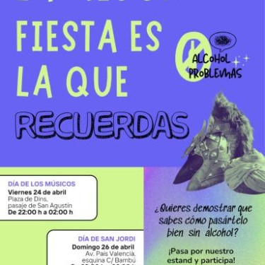 Cartel del punto informativo de prevención de adicciones