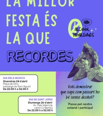 Cartell del punt informatiu de prevenció d'addiccions