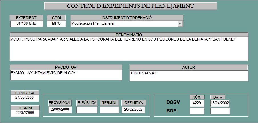 Captura 35 Modificación PGOU para adaptar viales a la topografia del terreno en los Polígonos de la Beniata y Sant Benet