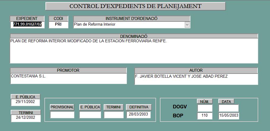 Captura 43 Plan de Reforma Interior modificado de la Estación ferroviaria RENFE