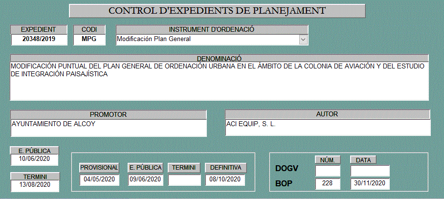 Captura 95  Modificación puntual del PGOU en el ambito de la Colonia de Aviación (descripción detallada a continuación)