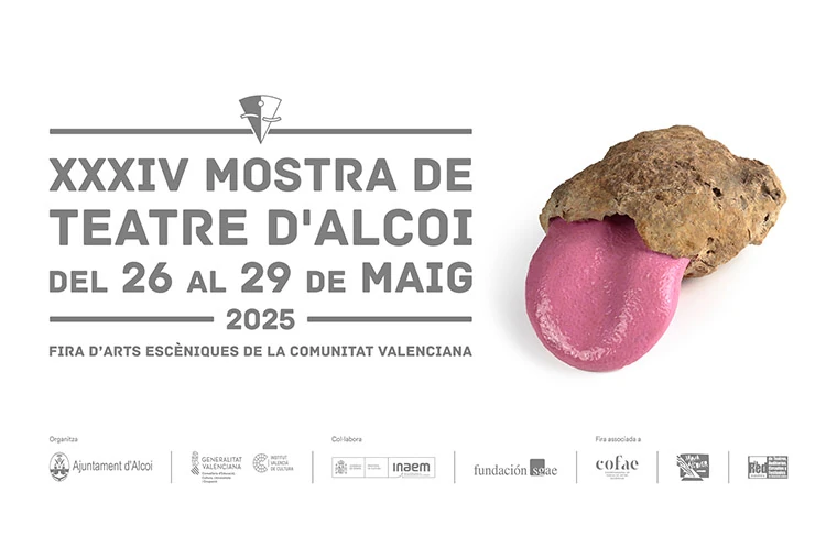 XXXIV Mostra de Teatre d'Alcoi. Del 26 al 29 de maig de 2025. Fira d'arts escèniques de la Comunitat Valenciana.