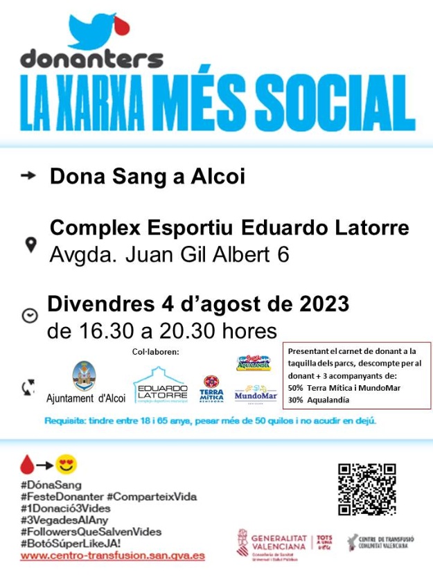 Cartell que anuncia que el dia 4 hi ha donacions de sang