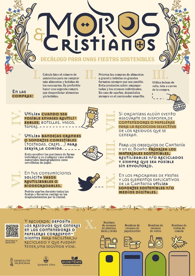 Cartel: Decálogo para unas fiestas sostenibles