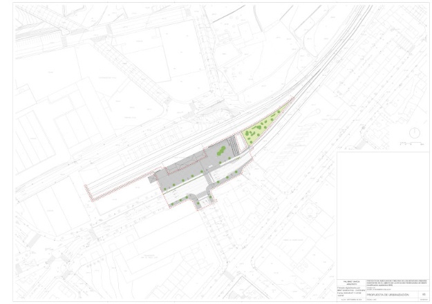 Plano de la propuesta de urbanización de Renfe