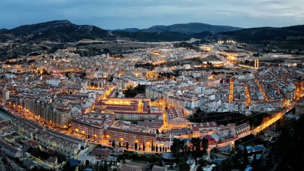 Panorámica nocturna de Alcoy