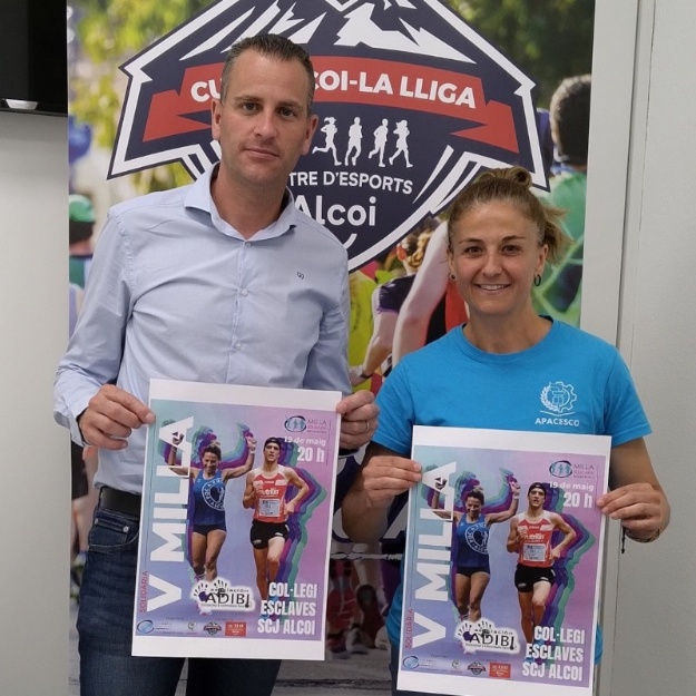 Alberto Belda y Lorena Padilla en la presentación de la nueva edición de la Milla Solidaria de las Esclavas