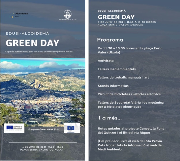 EDUSI-ALCOIDEMÀ GREEN DAY Programa 6 de juny de 2021