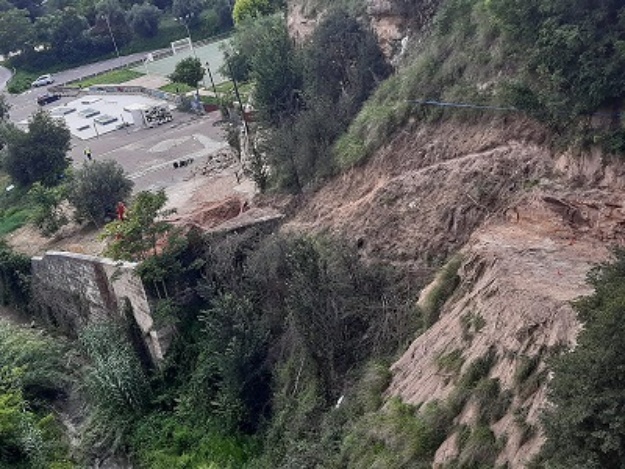 inici de les obres de la pasarela sota el pont de Cervantes