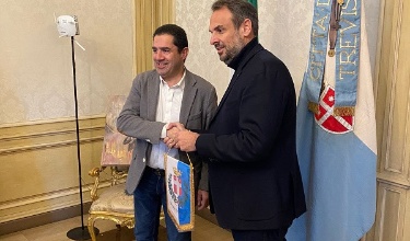 Toni Francés, alcalde de Alcoy, y Mario Conte, alcalde de Trevisso