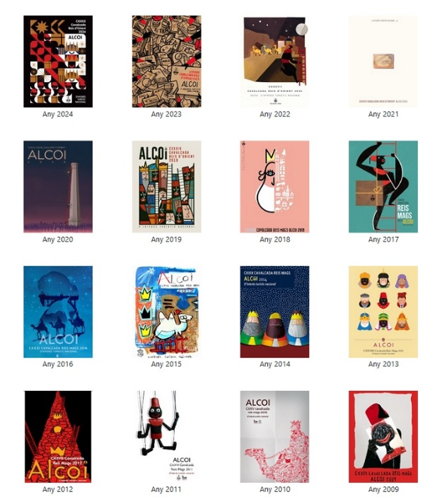 Carteles ganadores desde el año 2009 al 2024