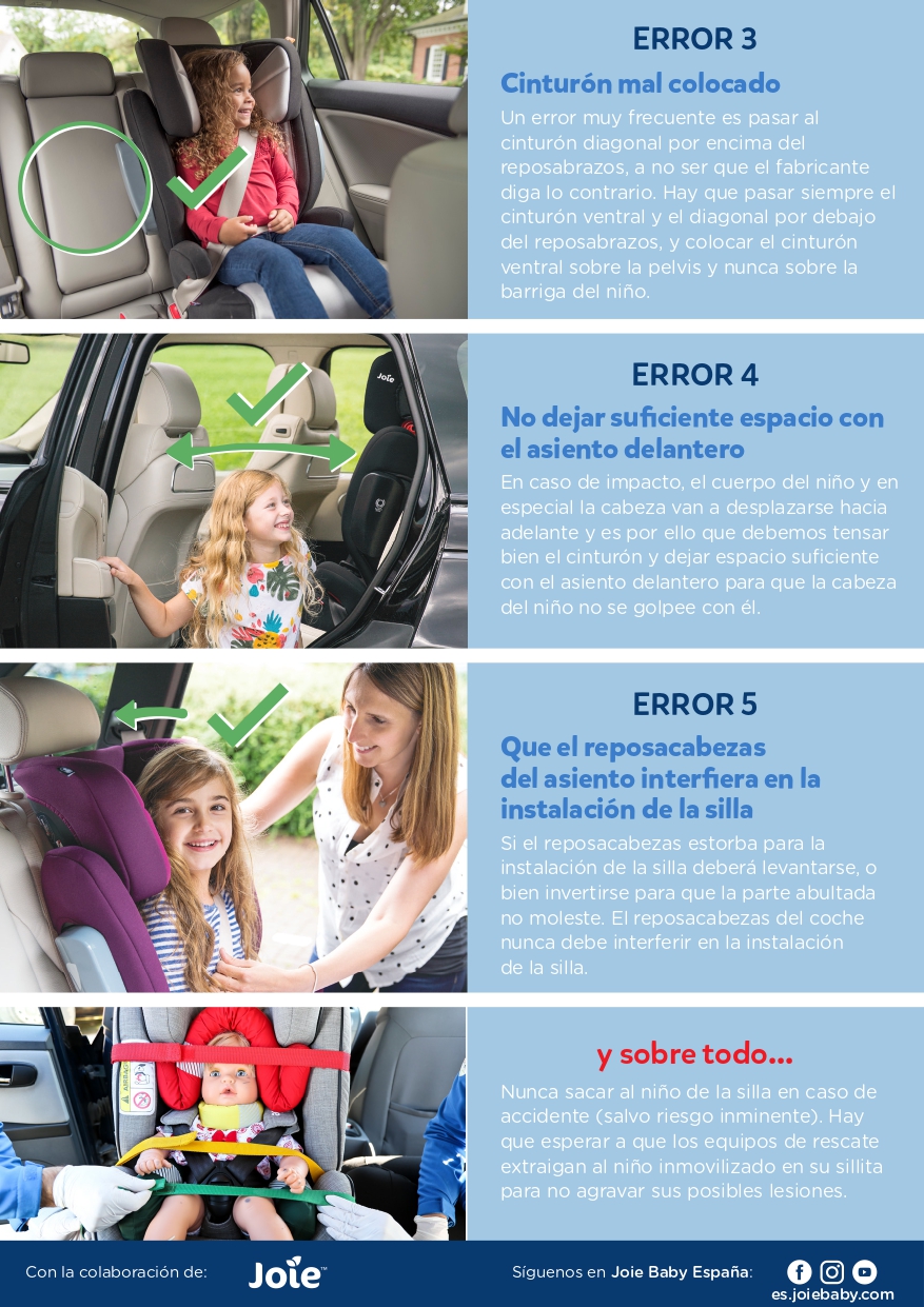 Cartel Errores en la instalación de sillas infantiles, página 2. Ver información en el pdf adjunto