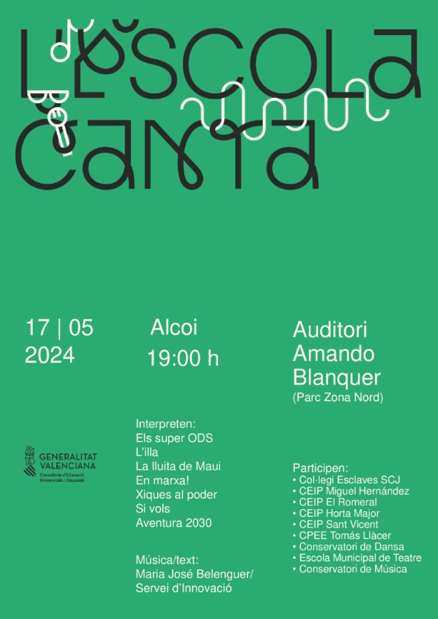 Cartell d'Escola Canta 2024 amb la programació i els participants