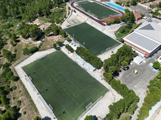 Vista aèria d'unes instal·lacions esportives municipals d'Alcoi