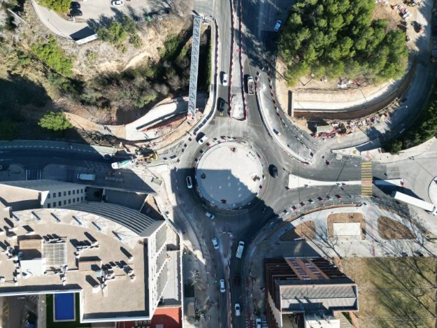 Vista aèria de les obres de la Rotonda Nord