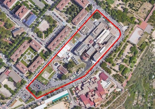 Ortofoto de la parcel·la que ocupa l'hospital