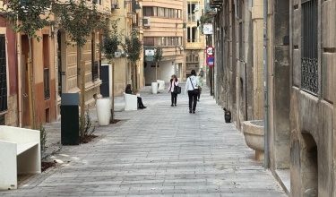 Carrer Sant Josep una vegada finalitzades les obres de repavimentació