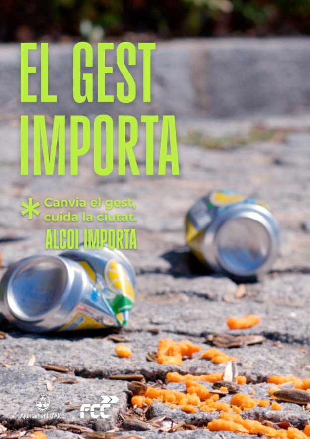 Póster de la campaña de colaboración ciudadana en la limpieza viaria "El gest importa"
