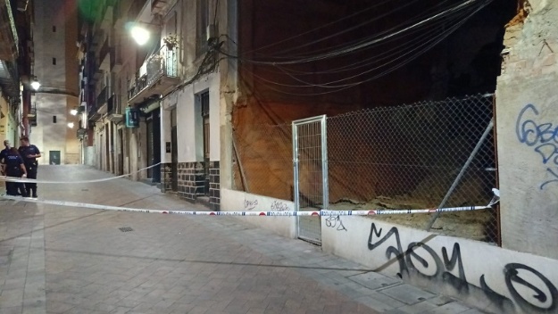 Paso cortado en la calle de Sant Francesc