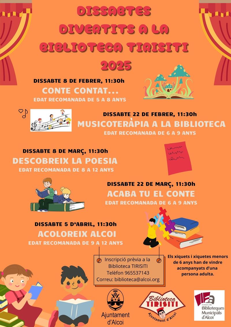 Cartel con la información de los talleres