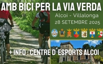 Cartell Amb bici per la Via Verda