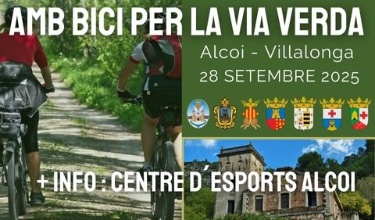 Cartel 'Amb bici per la Via Verda'