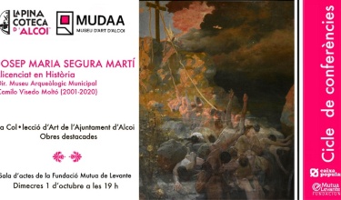 Cartel de la conferencia 'La colección de arte del Ayuntamiento de Alcoy'