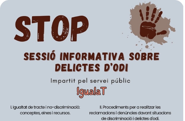 Cartel 'Sesión informativa sobre delitos de odio'