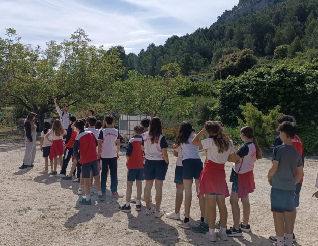 Alumnat fent una activitat ambiental a la natura