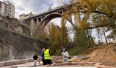 Representantes de la Fundación Biodiversidad en su visita a Alcoy junto a técnicos municipales