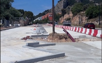 Obres d'ampliació de les voreres entre entre la rotonda del Collao i la rotonda de Batoi
