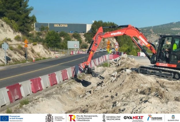 Obres en l'accés sud d'Alcoi